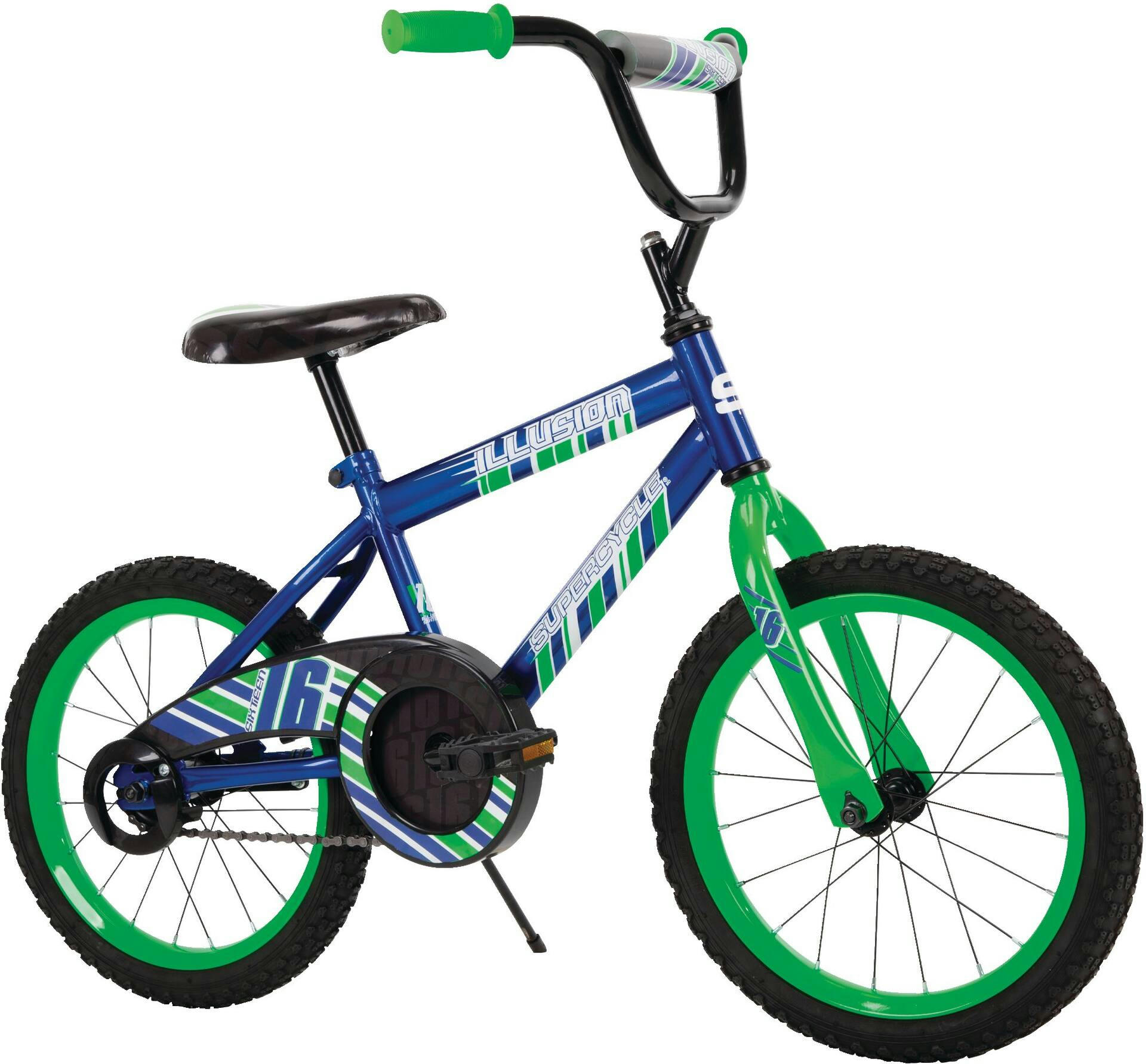 Supercycle Illusion Kids' Bike 16-In, Blue/Green