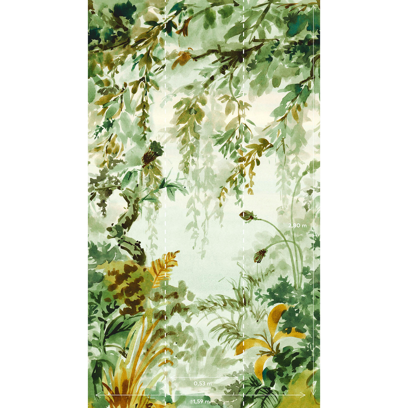 - Papier peint effet aquarelle jungle 159x280cm