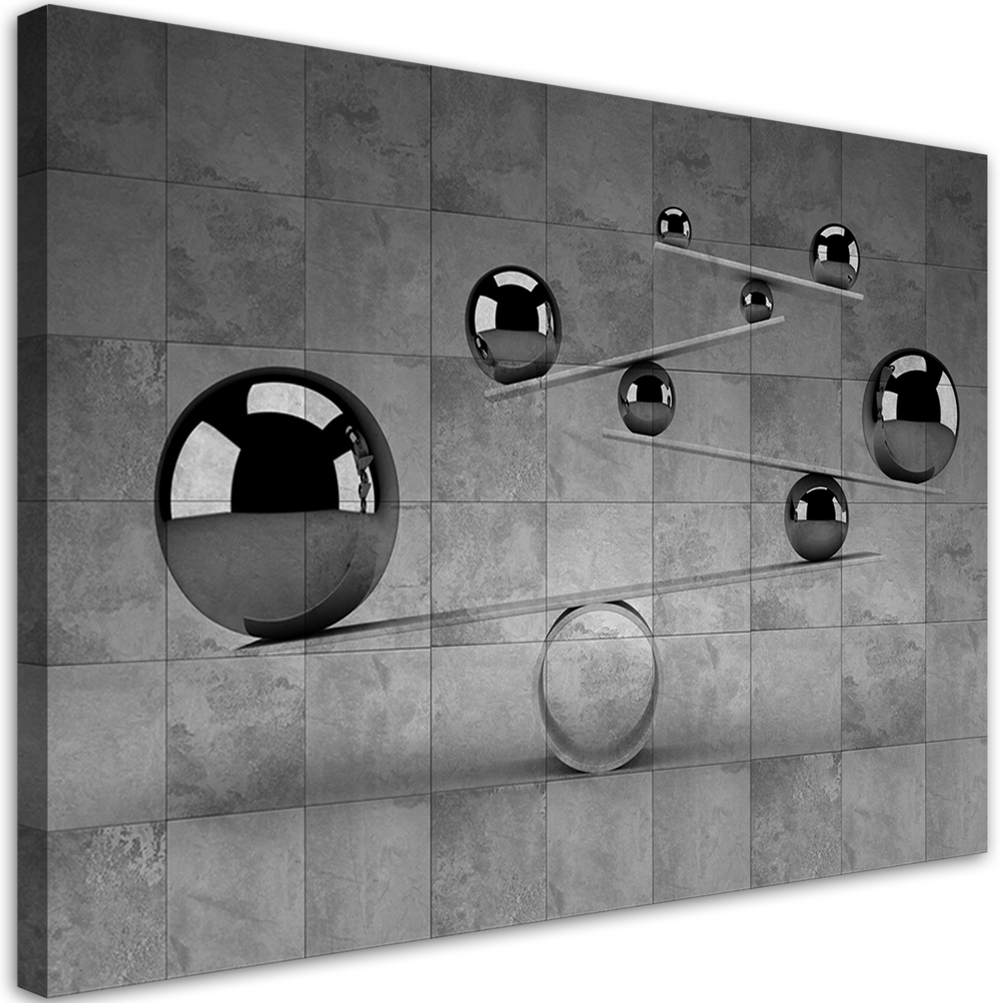 Feeby Obraz na płótnie, Srebrne kule 3D 60x40