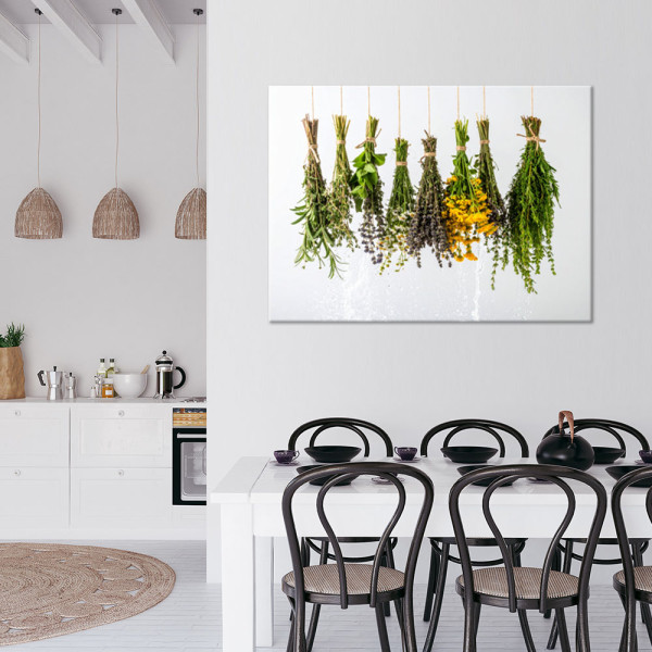 Obraz do kuchni jadalni restauracji, Suszone Zioła przyprawy 30x20