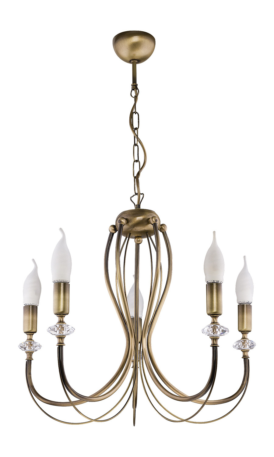 Żyrandol MELODY stare złoto 5xE14x15W wym:88x52x52cm IP20 Jupiter