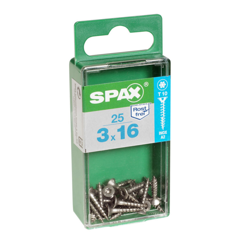 Vis TF Torx en inox Ø 3 x 16 mm 25 pièces SPAX
