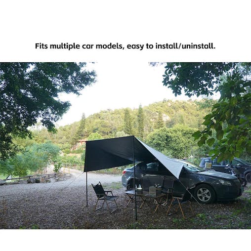 NNEOBA Bat Shape Car Side Awning Waterproof Rear Shelter Tent (Black)