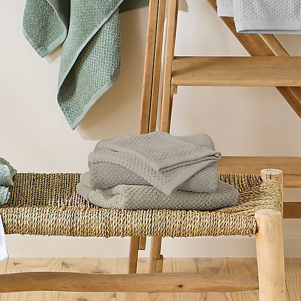 Lot 2 serviettes de bain et 2 gants de toilette 70x140cm