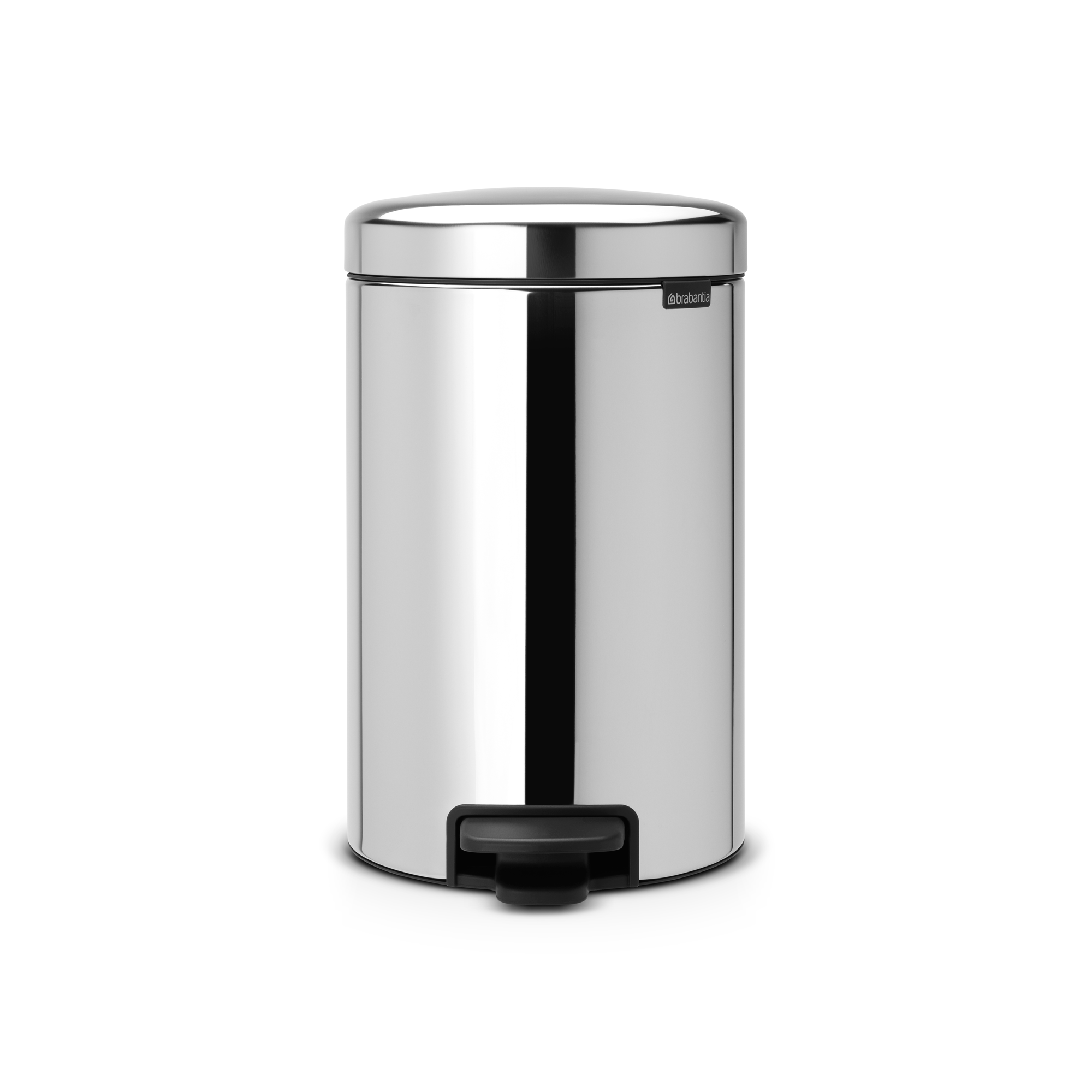 Brabantia NewIcon Pedaalemmer, 12 liter, kunststof binnenemmer - Brilliant Steel