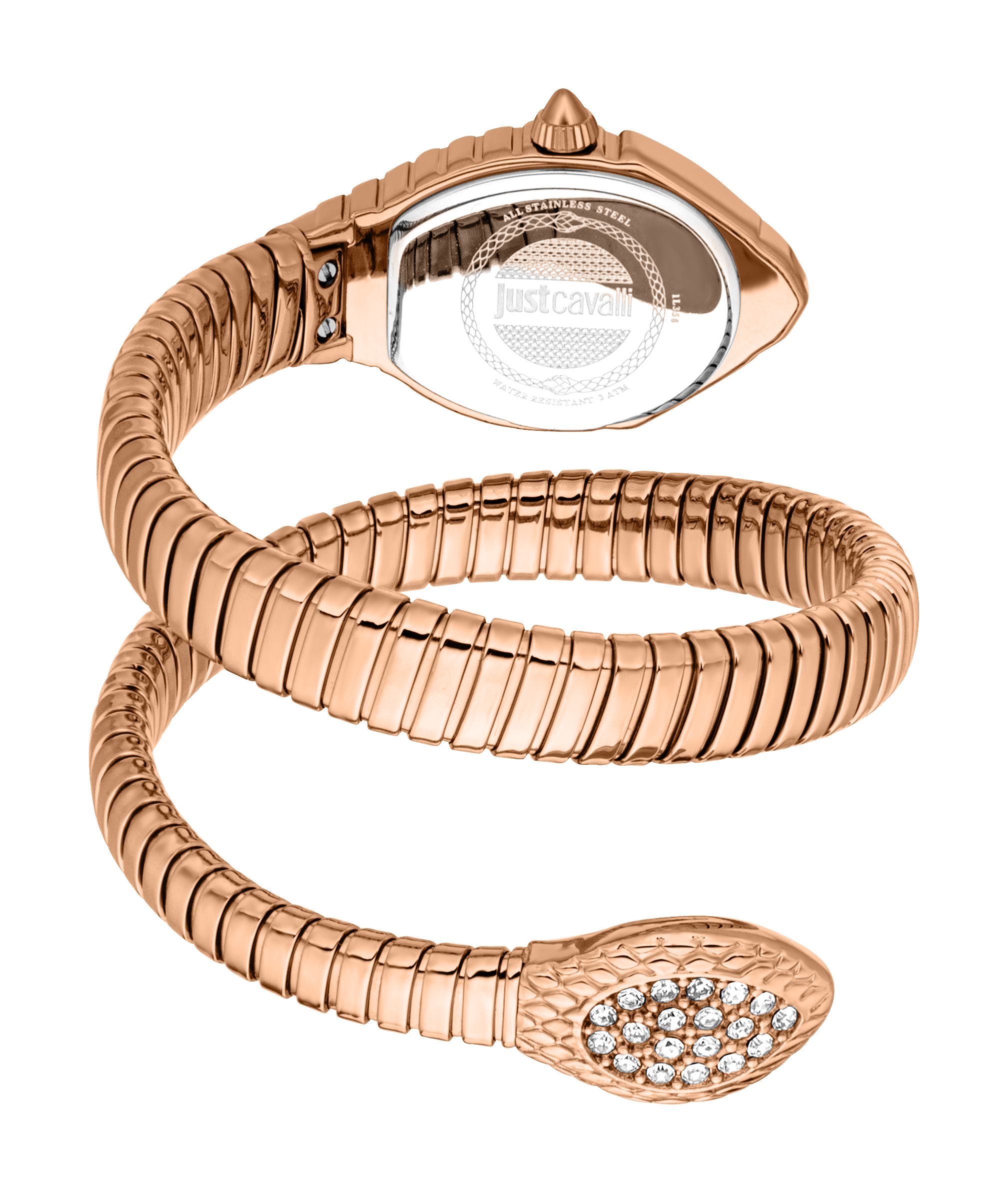 Just Cavalli Signature Snake Lirica Fashion Watch – Rose Gold MOP JC1L357M0045