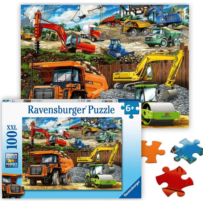 Puzzle 100-teilig Fahrzeuge auf der Baustelle