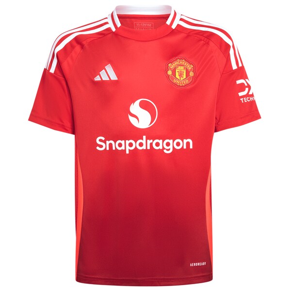 Bruno Fernandes Manchester United adidas Youth 2024/25 Home Replica Player Jersey - Red
