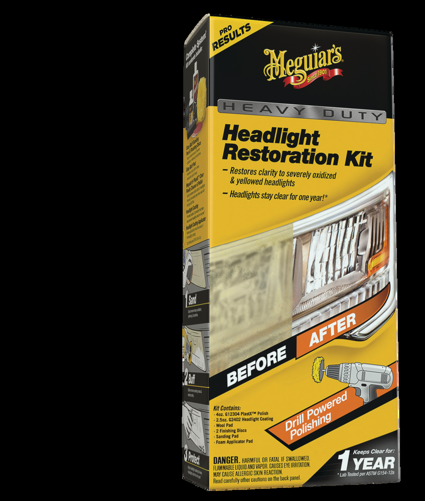 Meguiar's Heavy-Duty Headlight Restoration Kit, 7-pc