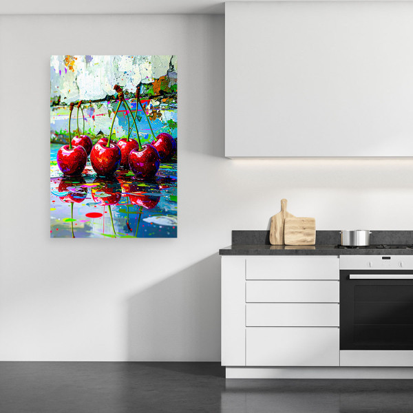 Obraz nowoczesny do kuchni jadalni, Czereśnie Owoce 20x30