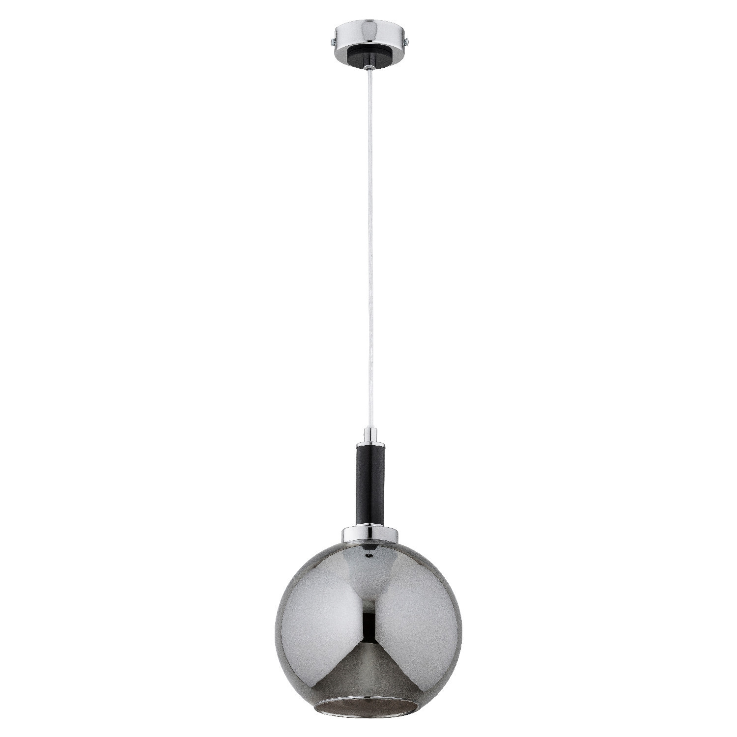 Lampa wisząca chromowana czarna-dymiona HETTY 1xE27x15W Alfa