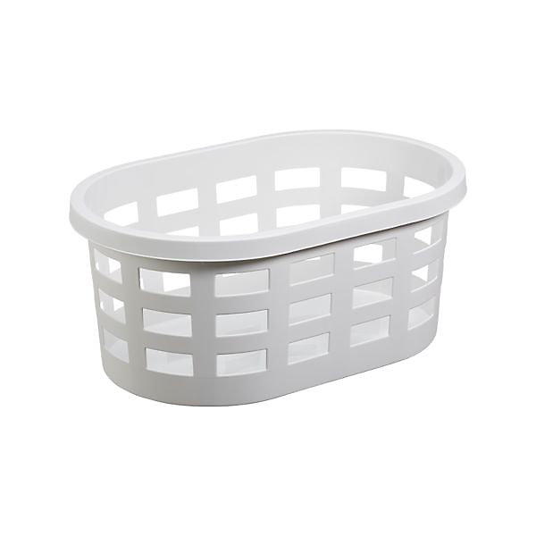 Panier à linge solide en plastique 36 litres - Blanc