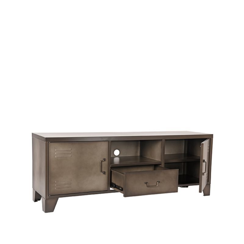 LABEL51 Tv-meubel Fence - Grijs Metaal - 150x40x55cm