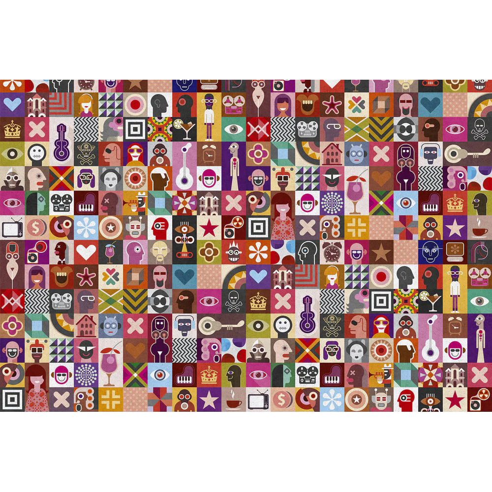 Papier peint panoramique XL PELMEL 400 x 270 cm multicolore
