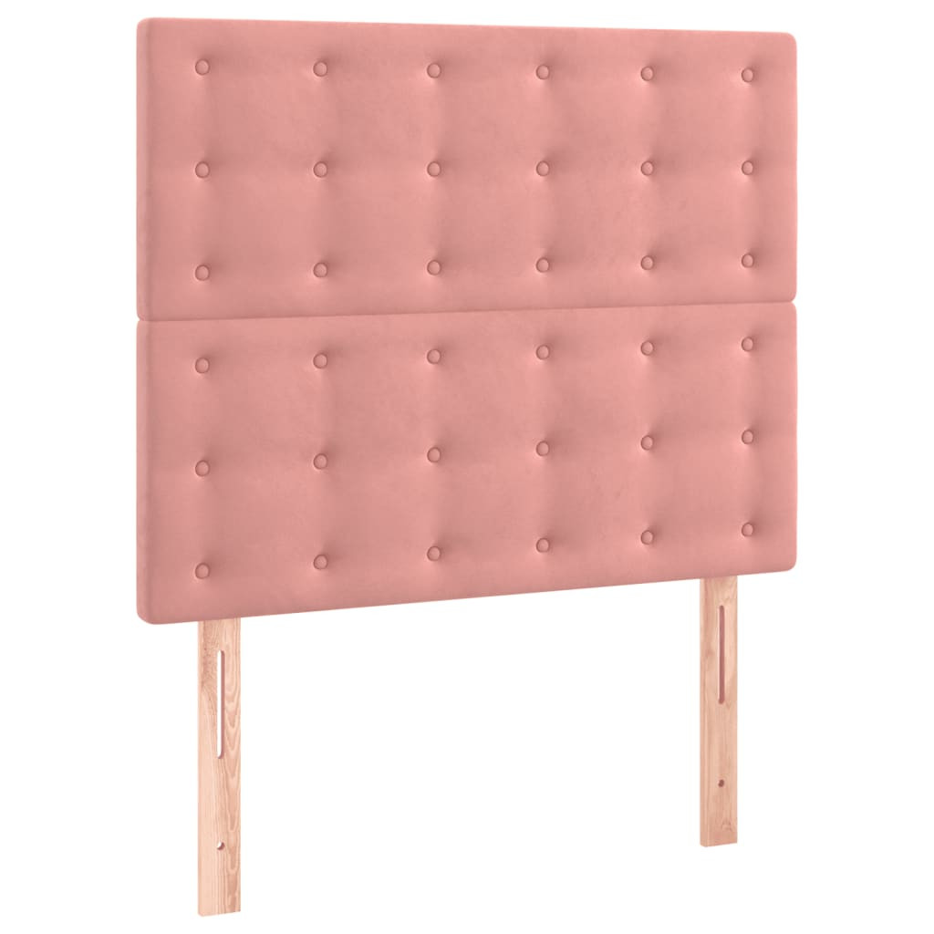 Wezgłowie Różowe 90 cm Aksamit Wysoki vidaXL