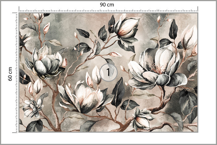 Fototapeta Abstrakcyjne Magnolie Na Betonie 90x60cm