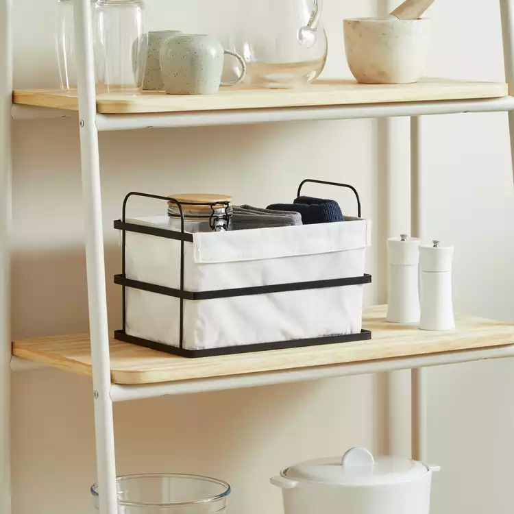 Habitat 14L Industrial Handled Wire Storage Basket - White