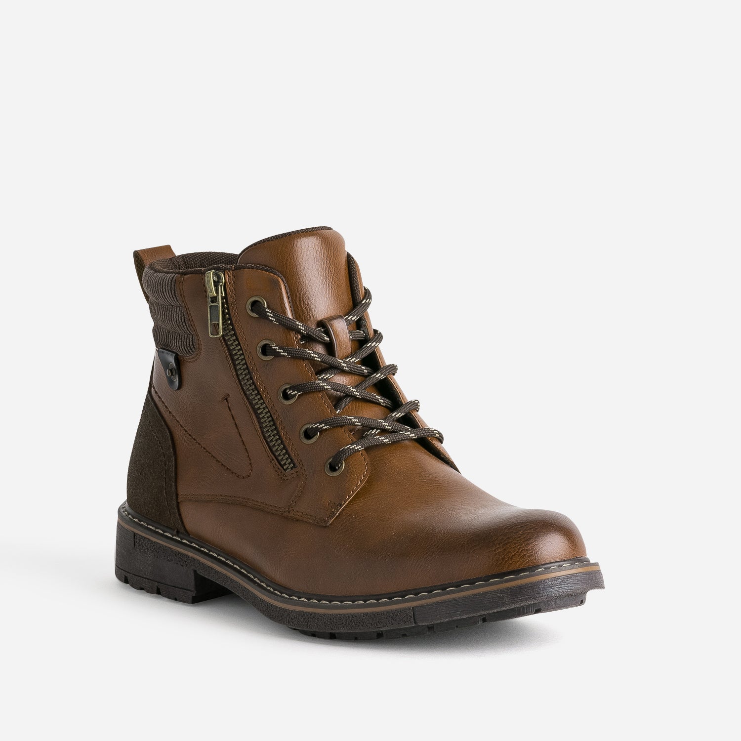 Boots à lacet cognac