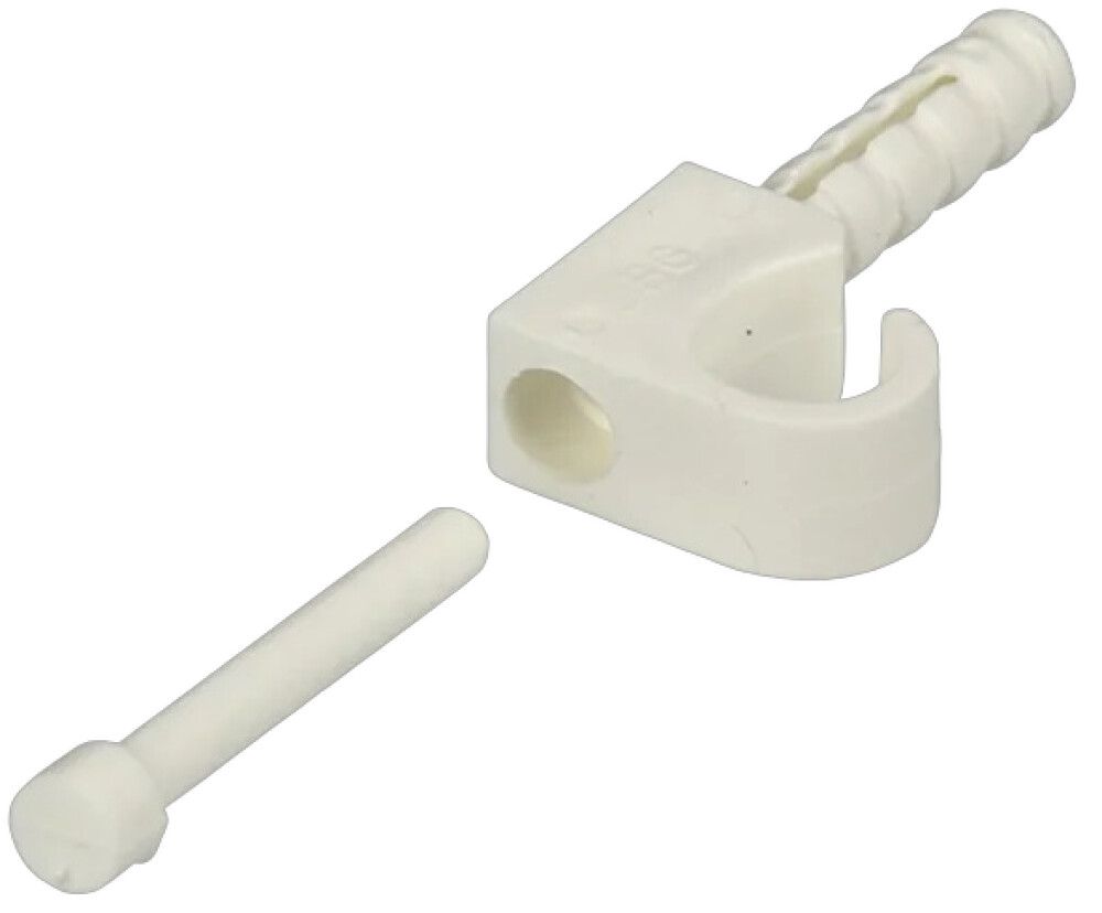 KABELKLAMME MED PLUGG REV-RITTER 9 MM HVIT 25 STK