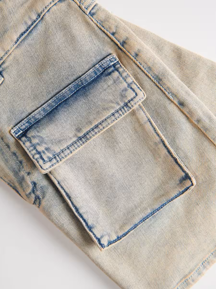 Denim Skirt With Wash Effect