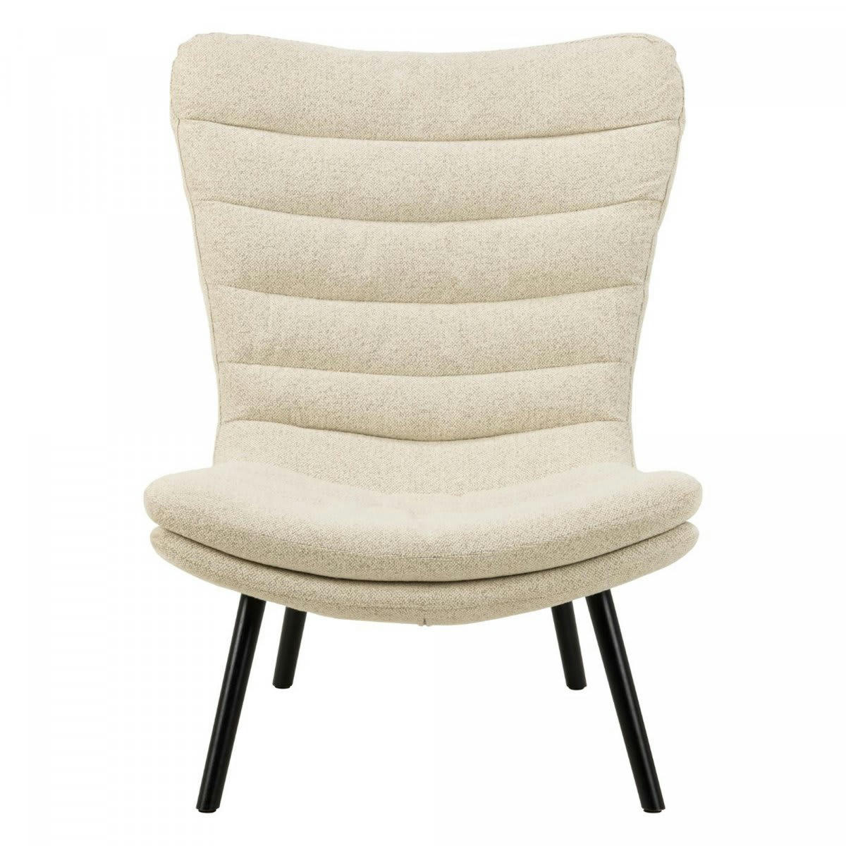 GRAFITI - Fauteuil design haut dossier en tissu beige