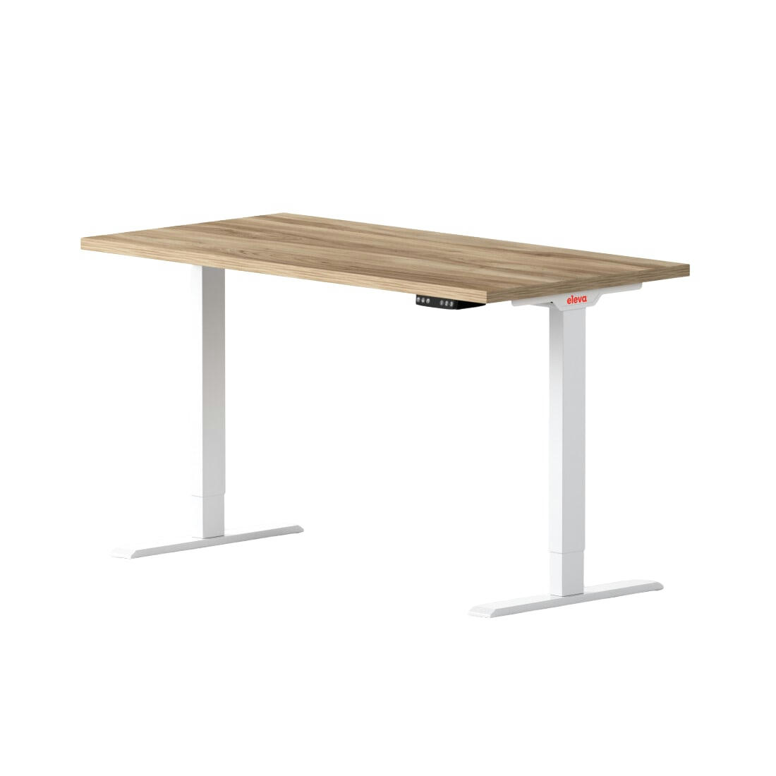 ELEVA GO - Bureau assis debout effet bois naturel 140x70x3cm
