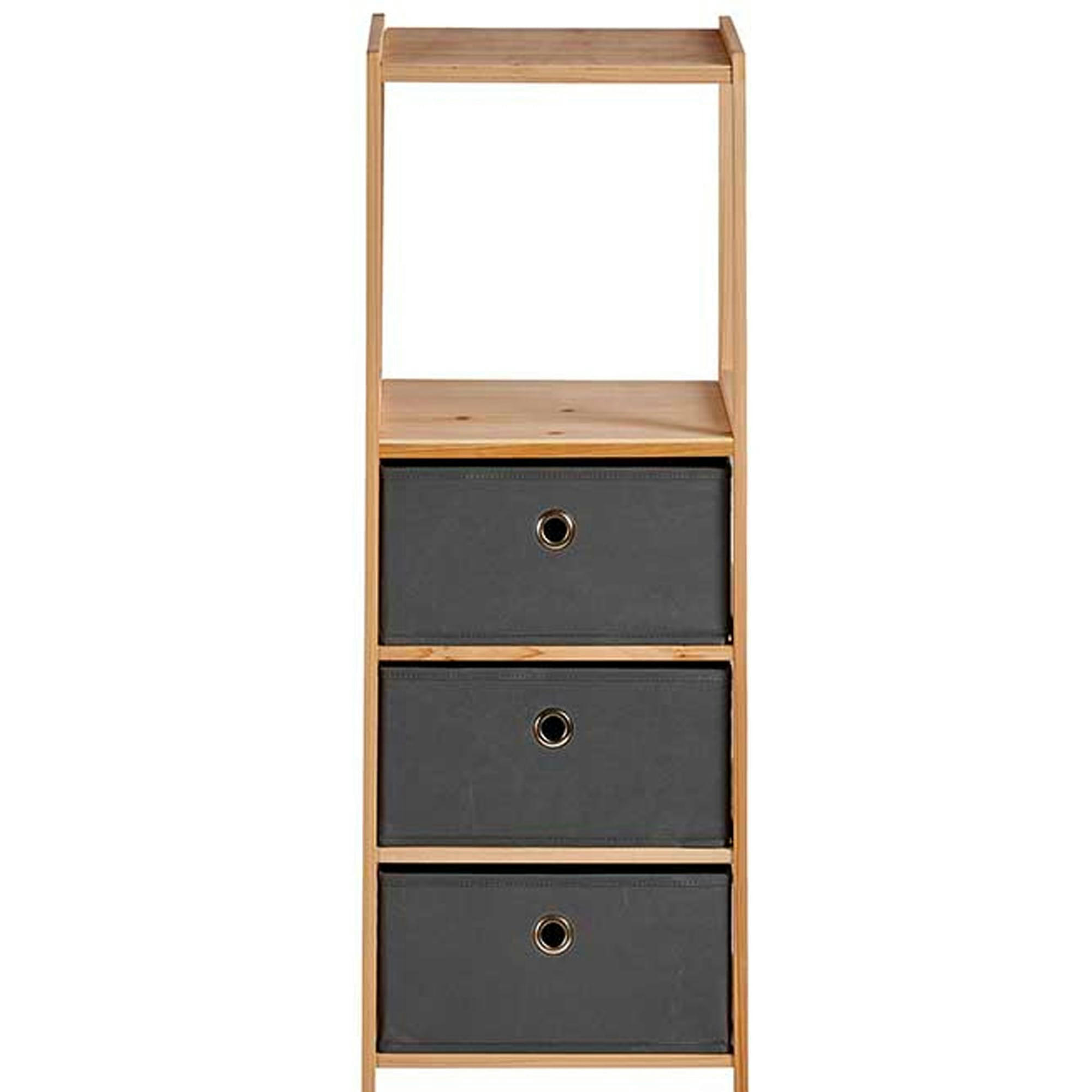 - Étagère Gris Bois Tissu (26 x 89 x 32 cm)