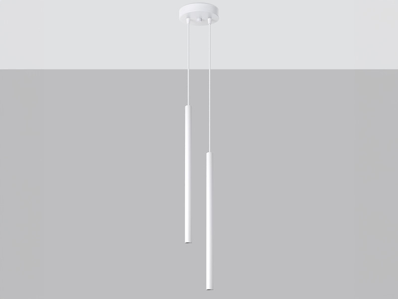 Lampa wisząca Pastelo 2-punktowa 118 cm stalowa biała