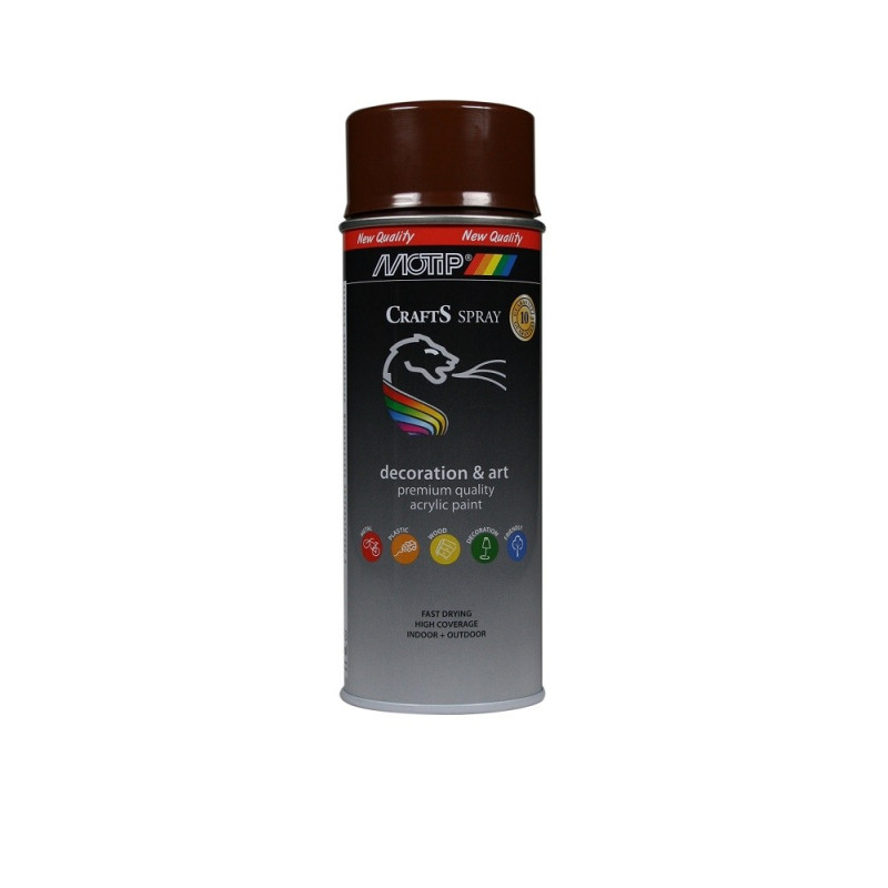 Peinture en spray Crafts brun noisette brillante 0,4 L MOTIP