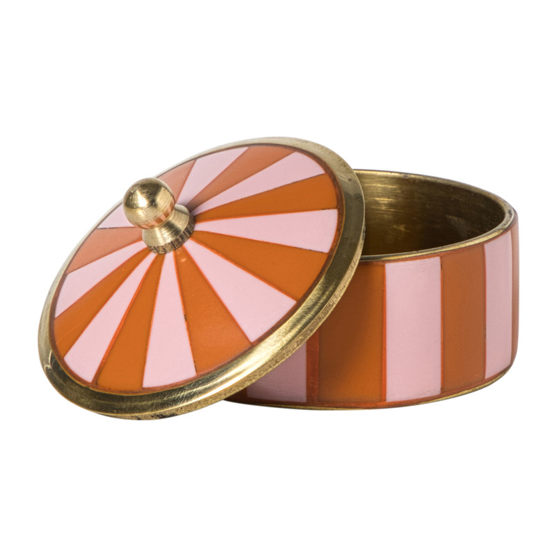 Opbergdoosje circus middel - oranje/roze- &Oslash;7x4 cm