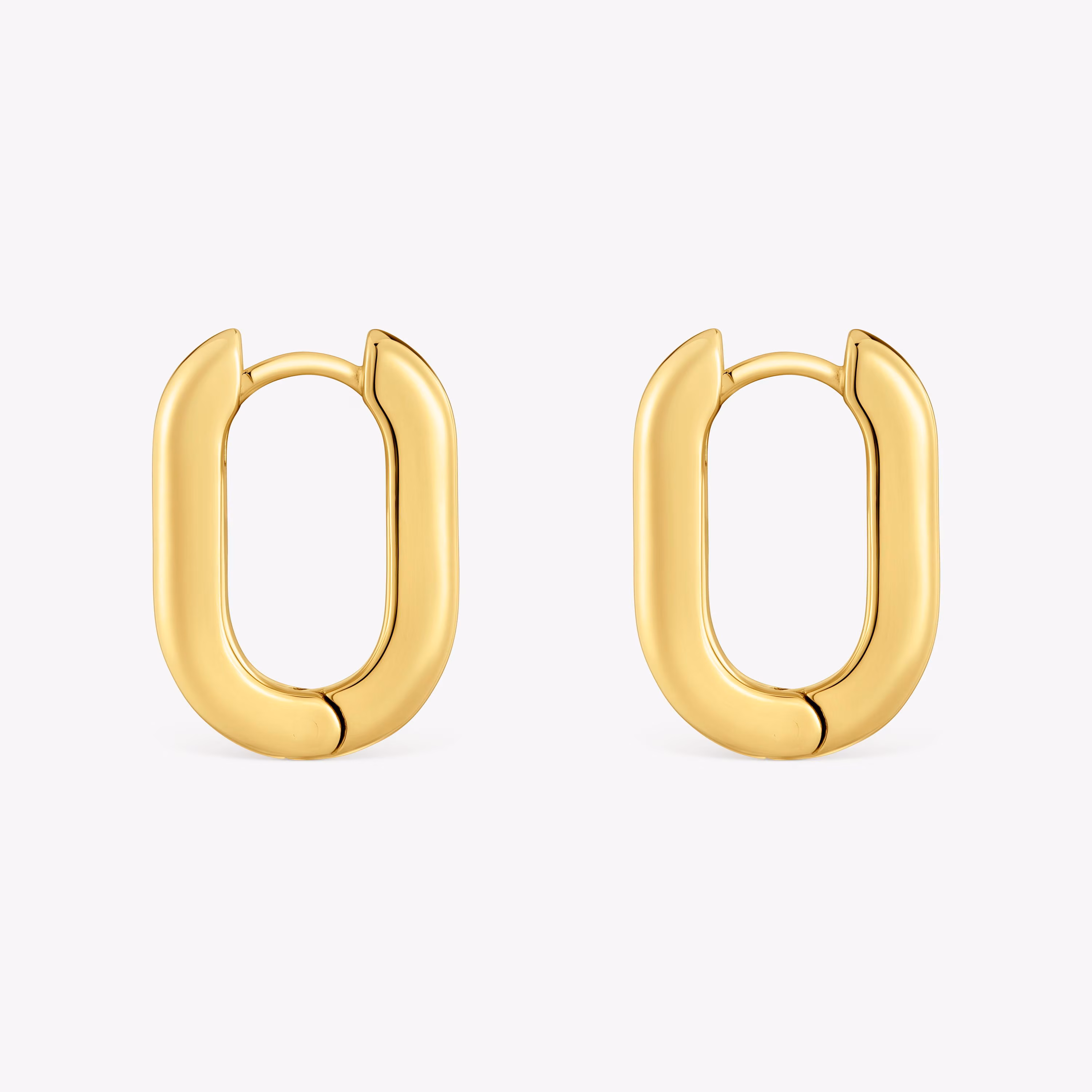 Pendientes aro cortos con baño de oro 18 kt sobre plata 18,2 mm Basicos
