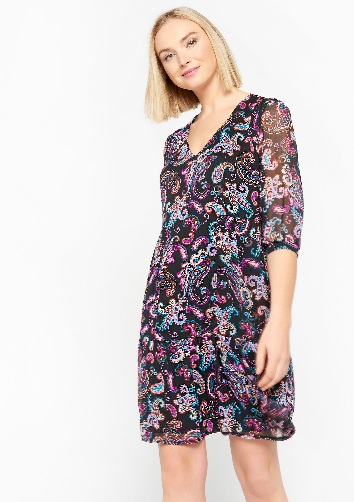 A-lijn jurk met paisleyprint