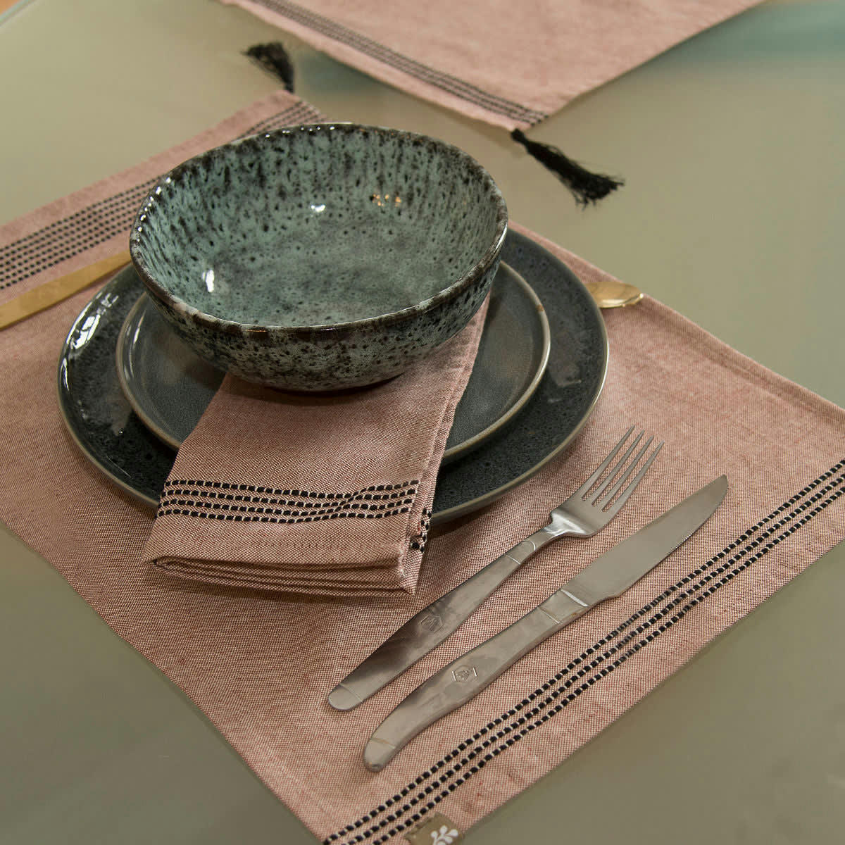 HANA - Sets de table (x4) coton  35x50 tomette