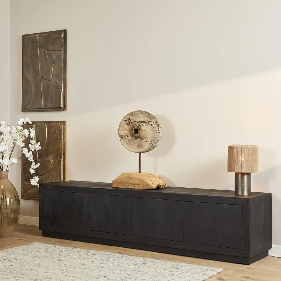 Starfurn - Tv meubel Brussel - Zwart - 42x200x46 cm