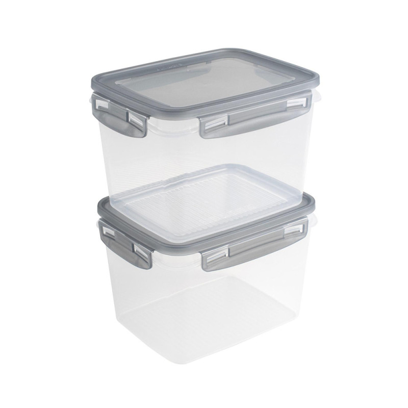 Boîte de congélation avec clips Club Cuisine transparent et gris 1,9 L 2 pièces SUNWARE