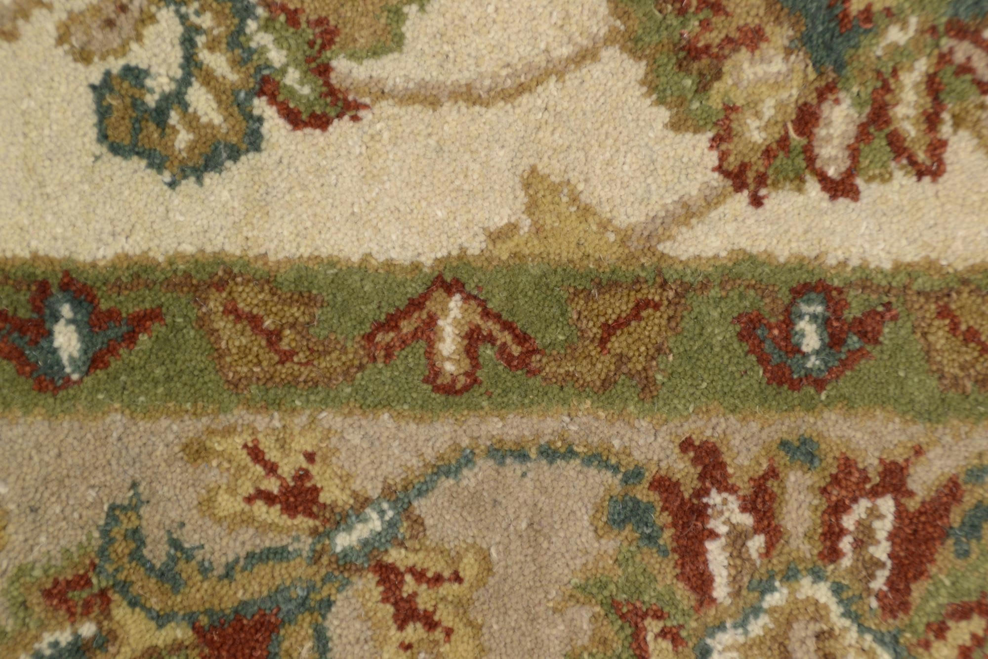 ROYAL ZIEGLER - Tapis floral classique en 100% laine marron crème 70x270 cm