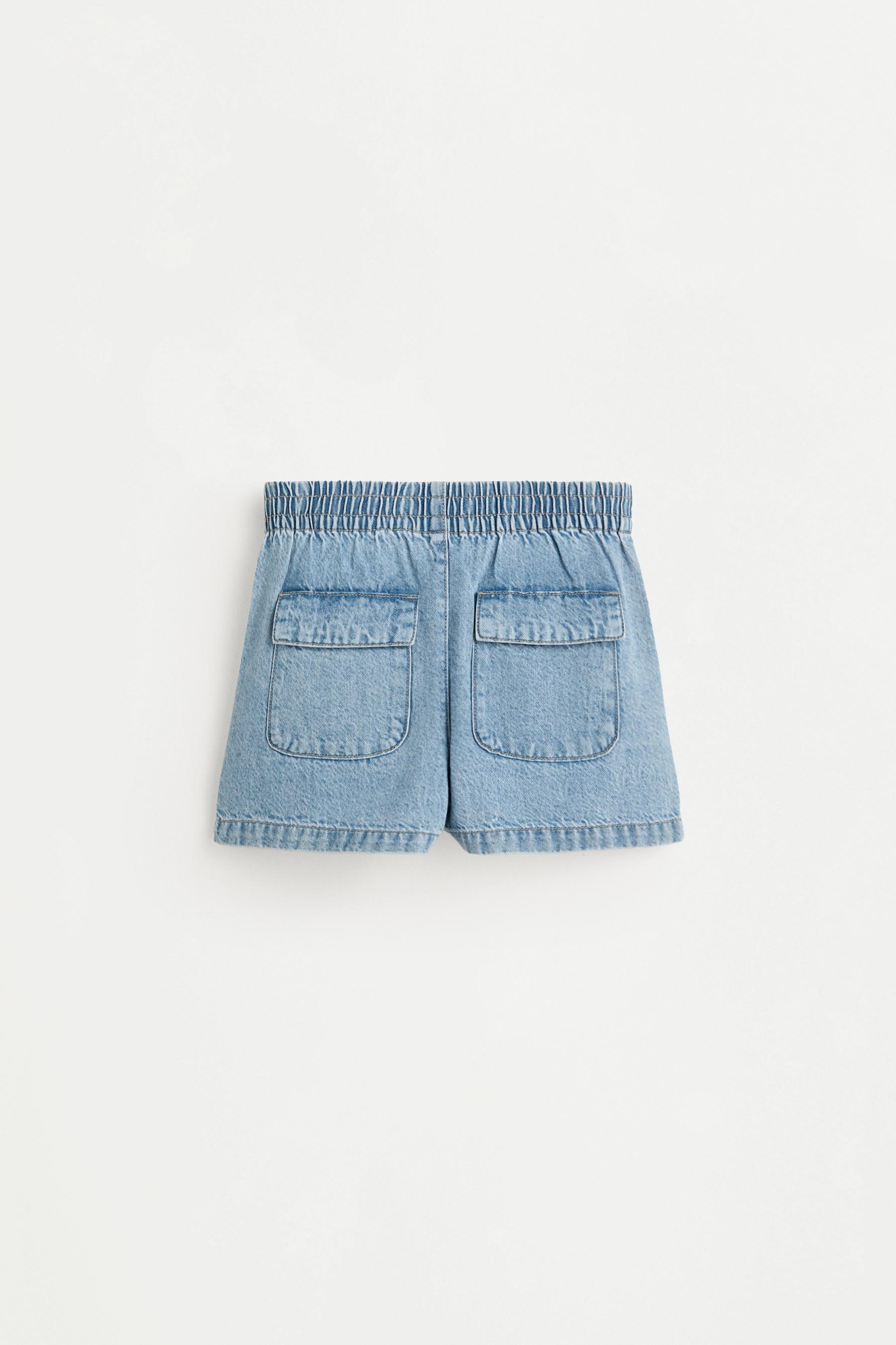 Short denim cargo