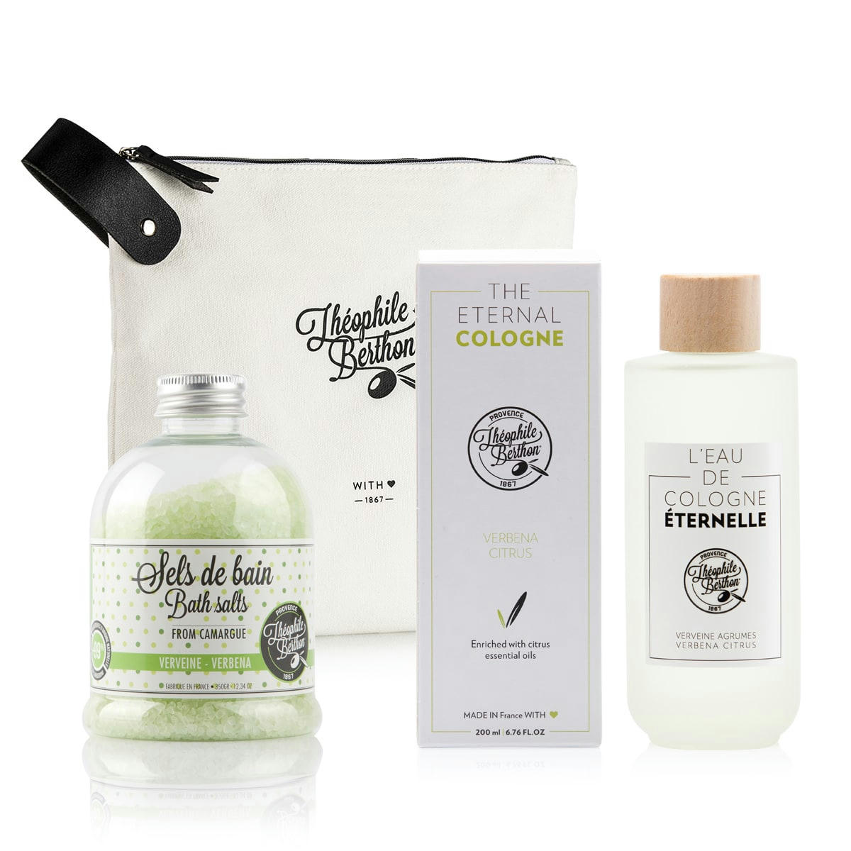 ESCALE - Trousse verveine agrumes avec cologne et sels de bain