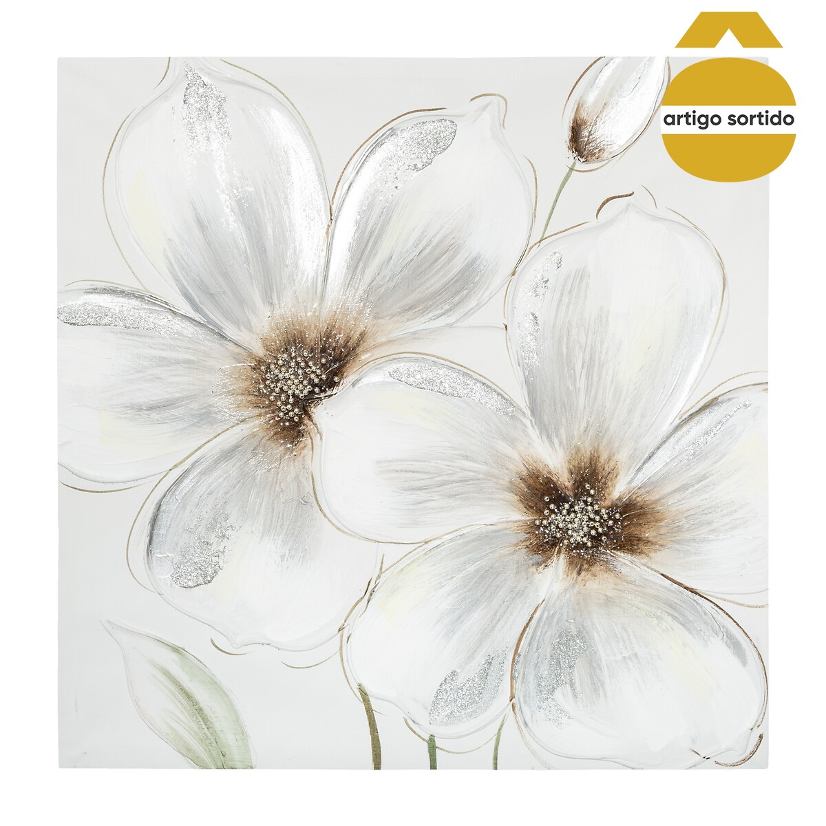 Quadro decorativo flores 48,5x48,5cm