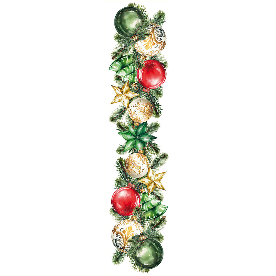 Bieżnik wodoodporny BOMBKI poliester 38x160 cm świąteczny