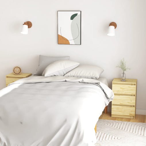 NNEVL Bedside Cabinets 2 pcs 40x29.5x64 cm Solid Pine Wood