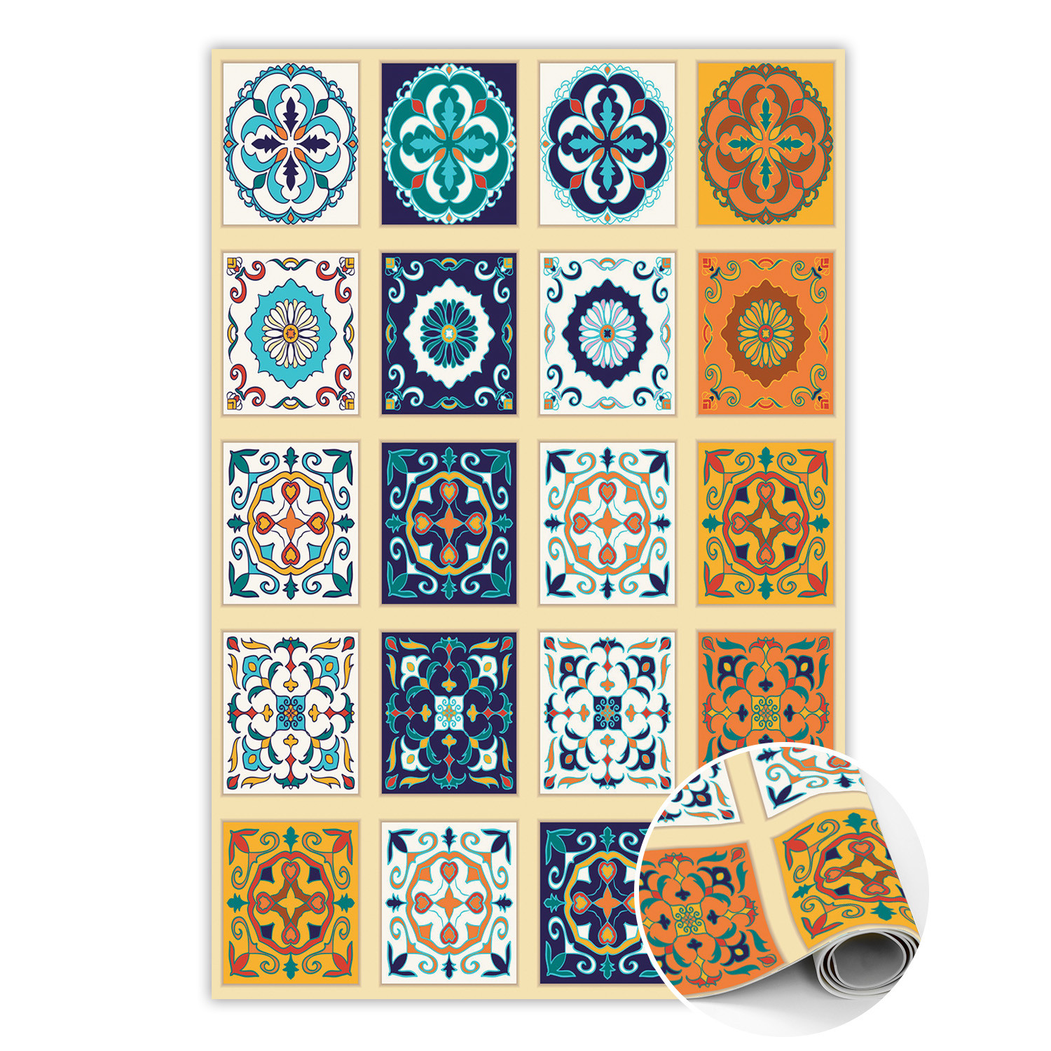 Dywan winylowy do domu Greckie kafelki 60 x 90 cm