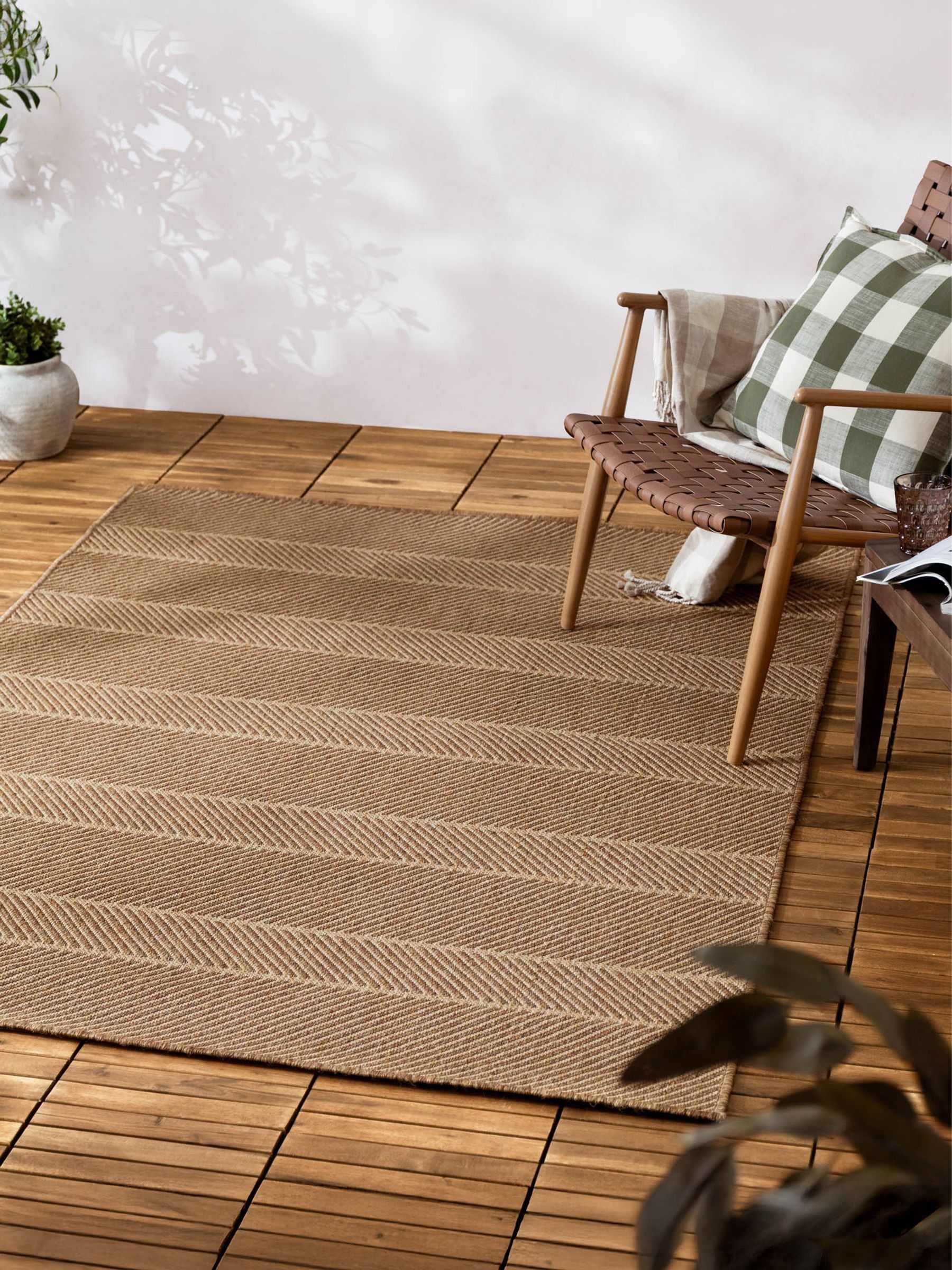 Yard Natural Pentle Natural Pentle Jute Effect Indoor/Outdoor Rug