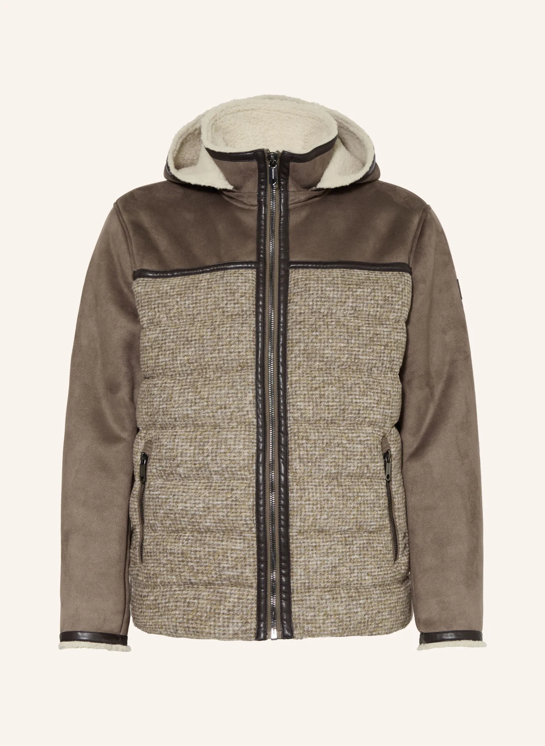 MILESTONE Steppjacke MSABANO im Materialmix mit abnehmbarer Kapuze