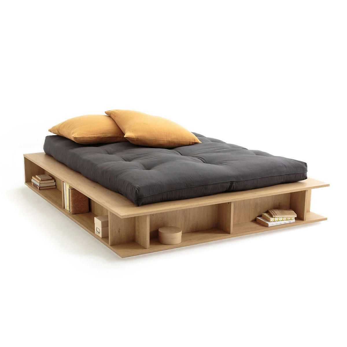 Lit avec rangements, sommier semi-relevable Presto