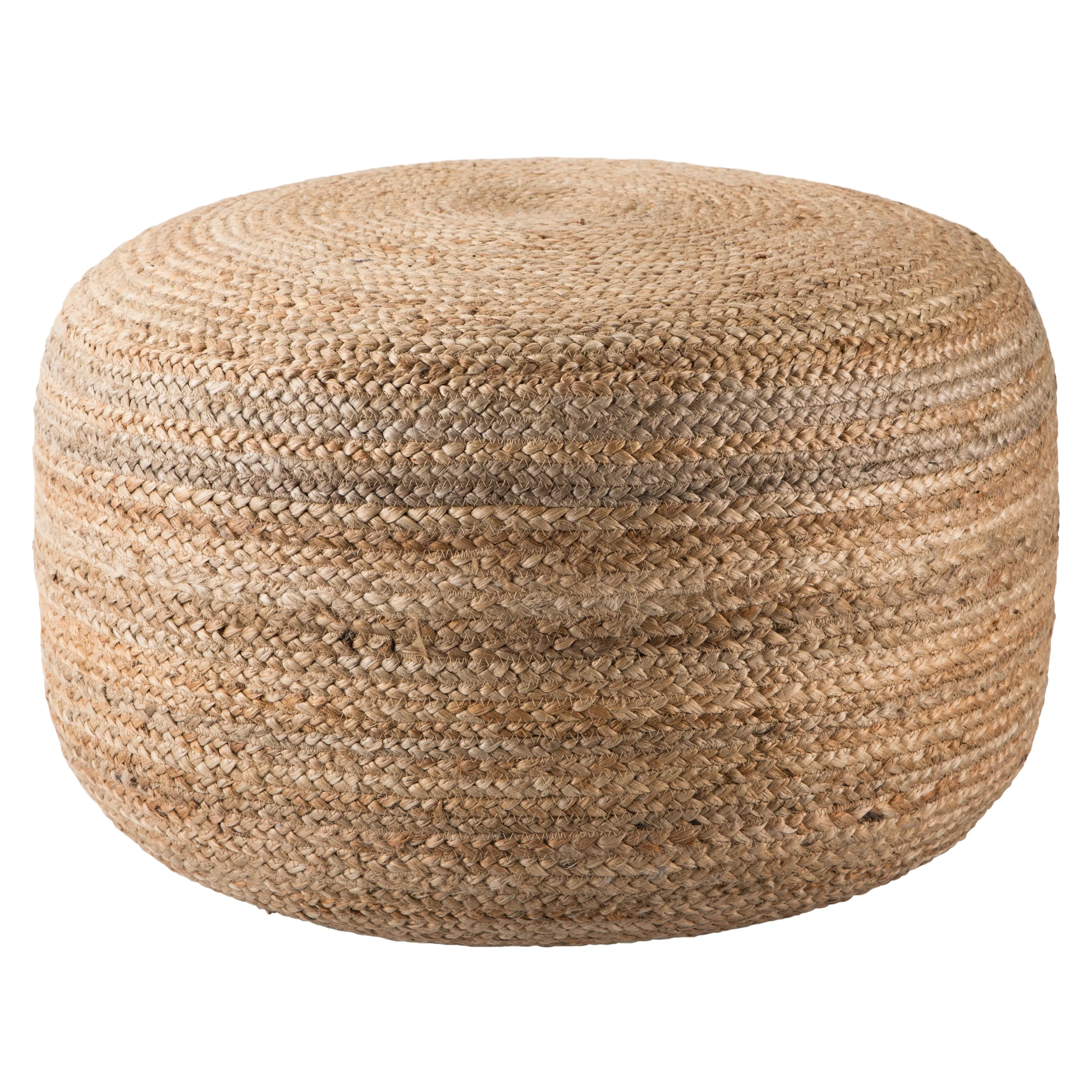 Juniper Home Saba Round Jute Pouf Ottoman/Foot Stool