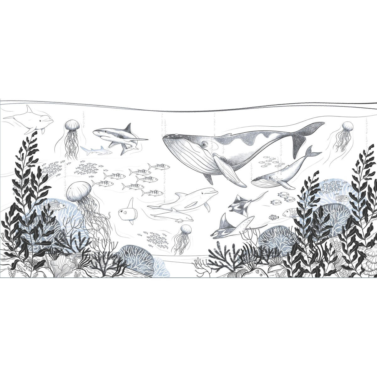 - Papier peint panoramique enfant océan 150 x 250 cm