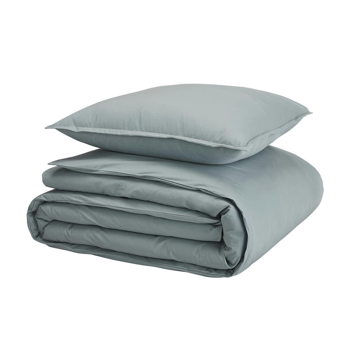 CÉVENNES - Parure de lit unie en coton vert d'eau 240x220