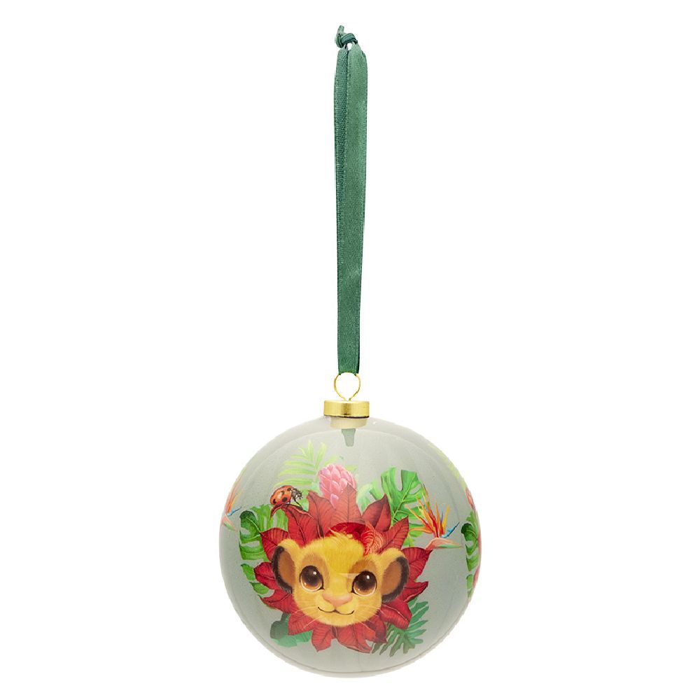 Boule de No&euml;l Disney Le Roi Lion verte et rouge Ø7,5cm