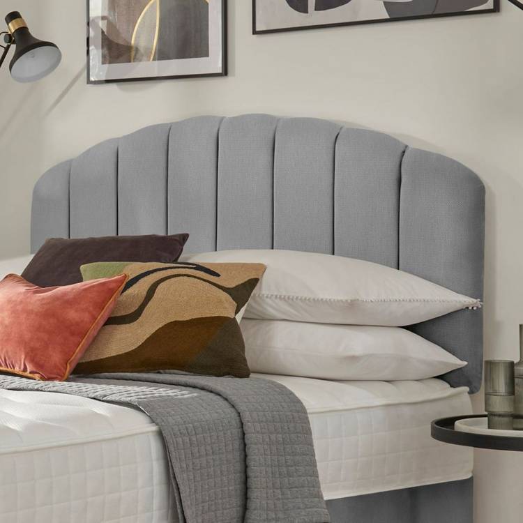 Silentnight Merlin Fabric Single Headboard - Light Grey